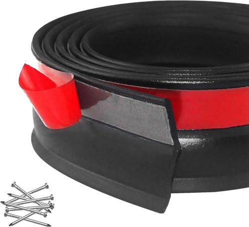 Joint de bas de porte de garage universel en caoutchouc pour porte de garage, étanche avec clous (3 mètres)