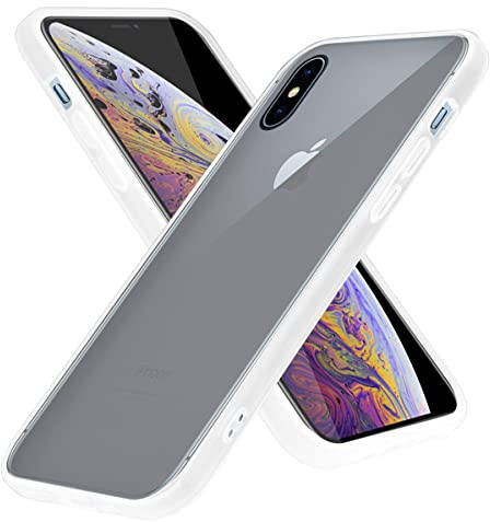 Cadorabo Hülle kompatibel mit Apple iPhone XS MAX Schutzhülle TPU Silikon Case Hybrid Matt Design Anti Rutsch Slim Kratzfest Weiche Gummi mit Rundumschutz Case Hülle für iPhone XS MAX in Transparent