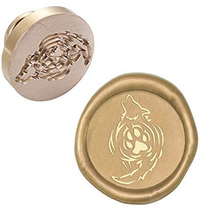 craspire Wax Seal Stempelkopf Wolf Abnehmbare Versiegelung Messing Stempelkopf Für Kreative Geschenkumschläge Einladungskarten Dekoration