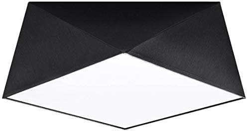 SOLLUX Deckenleuchte HEXA 35 schwarz L: 40, B: 40, H: 15, Fassung E27, dimmbar