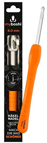 myboshi Häkelnadel mit ergonomischem Easy-Grip-Griff, in 12 verschiedenen Stärken, für ermüdende oder schmerzende Hände, Grau 6mm