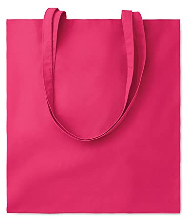 Siglo XXI Publicidad Baumwollbeutel mit langen Griffen, 10 Stück, 140 g/m², Größe 38 x 42 cm, Geschenke, Einkaufen, Basteln, Messen, Hochzeiten, Geschäfte