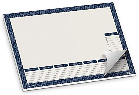 itenga Schreibtischunterlage Geometrisch abstraktes Muster Schreibtischunterlage DIN A2 50 Blatt modern - neutral passt überall hin Büro oder Schreibtisch zuhause