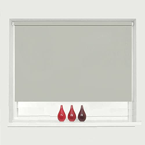 100% Blackout Waterproof Fabric Window Roller Shades Blind, Thermal Insulated,UV Protection,for Bedrooms,Living Room,Bathroom,The Office, Easy to Install (Silver, 90 x 160 cm (35.4x63))