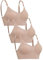 Channo Reggiseno Sportivo Comodo e, Senza Ferretto e Senza Cuciture, con Imbottitura Rimovibile - Confezione da 3, Visone, S/M