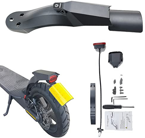 VOLOHAS Hinterradschutzblech-Kit für Mi 3 für Xiaomi M365 / 1S / Pro/Pro 2 Elektroroller-Zubehör, Schutzblech mit LED-Rücklicht-Modifikationskit Ersatzteil (Schwarz für MI3/Pro/Pro2)