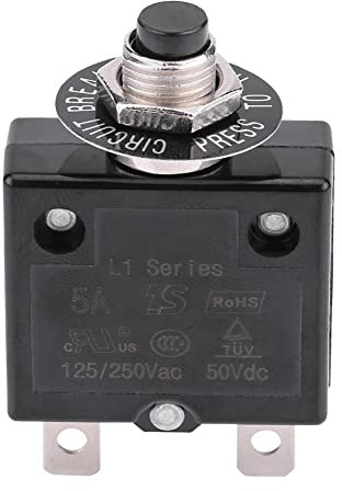 Disjoncteur Thermique Bouton disjoncteur, Dispositif de Protection Disjoncteur à interrupteur thermique Courant disjoncteur réenclenchement Thermique Manuelle au-Dessus du Protecteur(10 A)