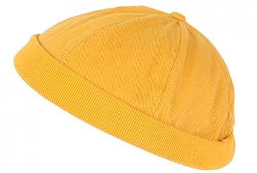 Docker-Mütze, gelb, aus Baumwolle, für Herren und Damen, modisch, Hodok – Uni, gelb, Einheitsgröße