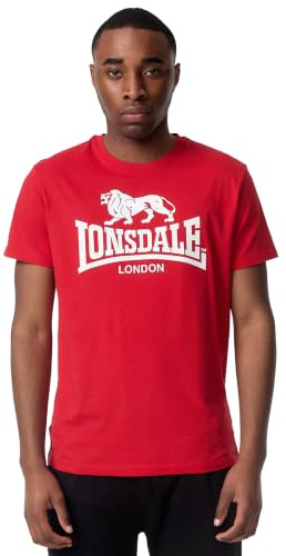Lonsdale ST. ERNEY Herren-T-Shirt, Kurzarm-T-Shirt mit Rundhalsausschnitt | 100% weiche gekämmte Baumwolle, markantes Logo auf der Brust, atmungsaktiv & bequem für den Alltag, Training & Freizeit