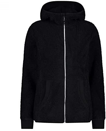 CMP - Pile Highloft da Donna con Cappuccio Fisso, Nero, 40