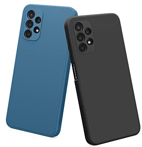AK 2 Stück Kompatibel mit Samsung Galaxy A13 4G Hülle, Weich Silikon Stoßfest Schutzhülle Handyhülle für Samsung Galaxy A13 6,6 Zoll (Schwarz+Navyblau)
