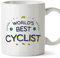 MUGFFINS Cyclist Mug - in English - World's Best - Funny Gift for Colleagues - Ceramic 11oz Mug