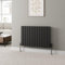 DuraTherm® 600 x 912mm Black Horizontal Designer Radiator Double Column Flat Panel Modern Central Heating Panels Bathroom Radiators