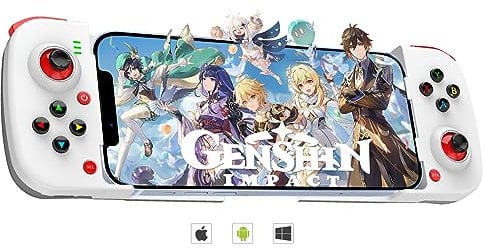 Joso Mobile Game Controller pour Android, iPhone, PC avec M1/M2 programmable, Contrôleur de téléphone pour iPhone 14, 13, 12, 11, Samsung Galaxy, Xiaomi, Oppo, Realme, Huawei, Vivo & More (Blanc)