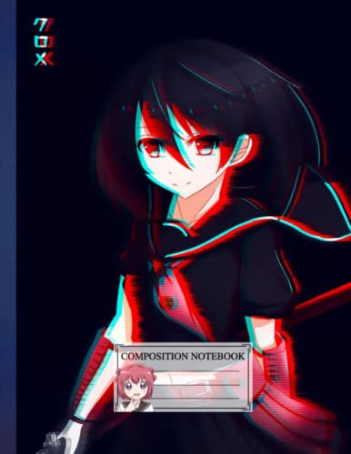 Composition NoteBook : Anime kill ga kill kurome JP 2 , 8.5 x 11 Inches, 110 page Basics College Ruled Anime Work From Home For Children Office Supplies College Students Office School
