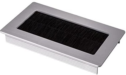 SOTECH 1 x Kabeldurchlass Toledo aus Aluminium Silber eloxiert 100 x 70 mm, Einbaumaß: 90 x 62 x 15,3 mm Kabeldurchführung
