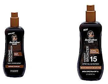 Australian Gold -Dunkelbräunungsbeschleuniger-Sprühgel, 237 ml (1er Pack) & Sonnenschutz Spray with Bronzer SPF 15, 237 ml