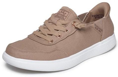 Skechers Damen Skip Cute B Cute Sweet Sneaker, Hellbraunes Segeltuch, 38 EU