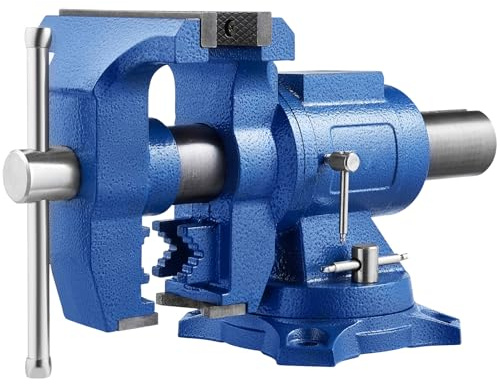 VEVOR Morsa da Banco Multiuso 6 Pollici 150mm Morsa da Banco Girevole in Ghisa con Base Girevole 360 Gradi, 45 x 18 x 25 cm, Può Essere Utilizzato per Operazioni di Molatura, Bloccaggio e Fissaggi