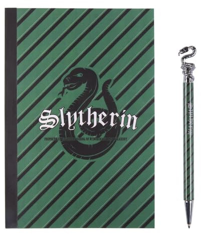 Agenda Serpeverde Harry Potter con penna confezione da 2 pezzi block notes penna a sfera in scatola