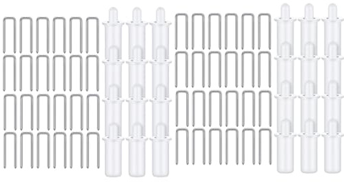 Hsthe Sea 80PCS Home Shutter Repair Replacement Tool Set Including 40PCS White Spring Loaded Shutter Pins And 40PCS Tilt Rod Louvers Staples