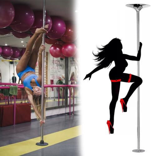 Barre de Pole Dance Pole de Danse en Rotation pour Party Pub, Kit de Poteaux de Décapage de Fitness Amovible pour Les Plafonds Supplémentaires, Équipement de Formation de Danseuse à Domicile Permanent