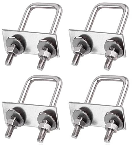 4 Stück U Bolzen Bügelschraube,Vierkant Schrauben,Edelstahl Vierkant Vierkantrohr U-bügel mit Mutter Rahmen Unterlegscheibe,für Abschleppen,Autos Schiffen,Reparatur von Pipelines (M8,50 * 100)