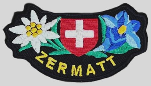 Zermatt-Schweiz Patch (8,9 cm) zum Aufbügeln / Aufnähen, Abzeichen für Ski-Abenteuer, Reisesouvenir, Rucksack, Taschen, Hüte, Jacken, Skifahren, Matterhorn, DIY-Geschenkflicken