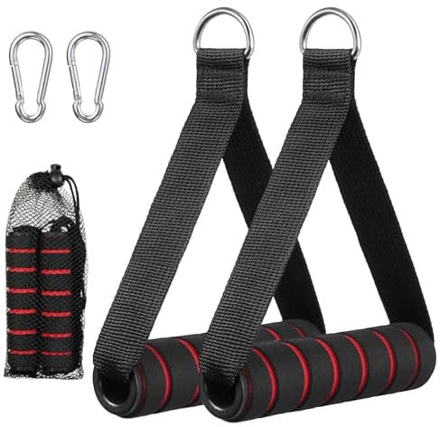 flintronic Resistance Bands Handle, Exercise Band Handles Cable Machine Attachment, Gym Handles with 2 Heavy Duty Carabiner Hooks, for Fitness Workout Gym Pilates Exercise