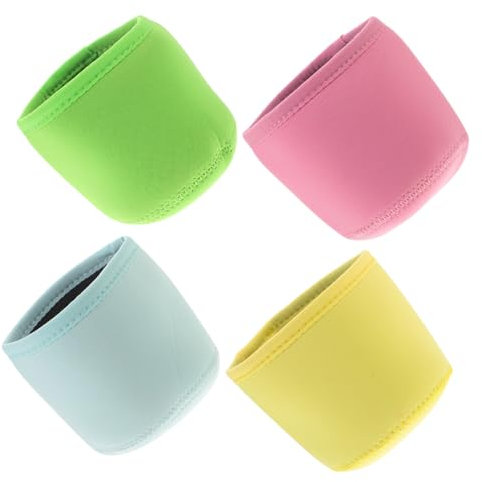 PHENOFICE 4 Stück Vorratsbehälter Frostschutzmittel Becherdeckel Eisaufbewahrung Eisbehälter Kaffeezubehör Eiscreme Rutschfeste Hülse Eishalter Für Zu Hause Becherhülsen Polyester