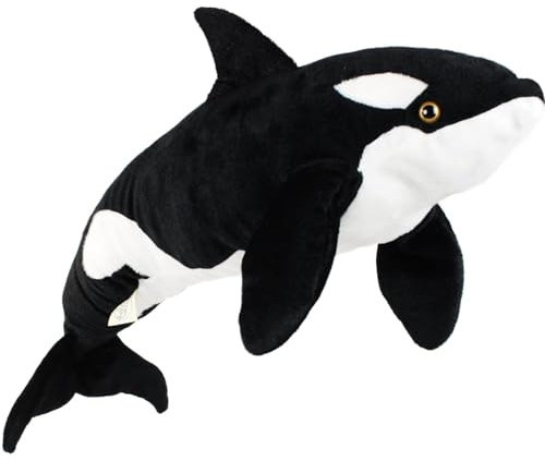 KUKUShining Realistisches Orca-Wal-Plüschtier, Riesiger, Weicher Und Kuscheliger Killerwal, Stofftier for Kinder Und Erwachsene, Heimdekoration(75cm/29.5in)