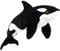 KUKUShining Realistisches Orca-Wal-Plüschtier, Riesiger, Weicher Und Kuscheliger Killerwal, Stofftier for Kinder Und Erwachsene, Heimdekoration(75cm/29.5in)