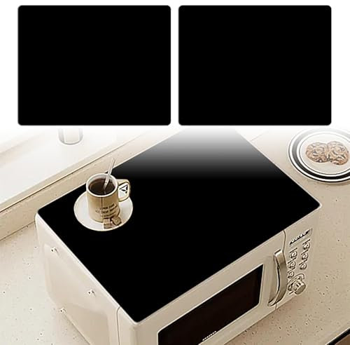Apriciti 2PCS Rubber Microwave Top Cover, Nonstick Heat Resistant, 18x14 Non Slip Kitchen Counter Protector, Air Fryer Mat
