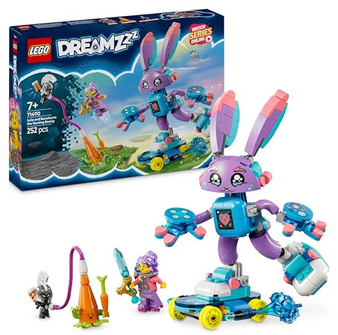 LEGO DREAMZzz Izzie und Bunchurro der Gaming-Hase, Spielzeug für Kinder ab 7 Jahren, 2-in-1 Spielset mit Helden-Minifigur und Cyberling für EIN fantasievolles Spielerlebnis 71490