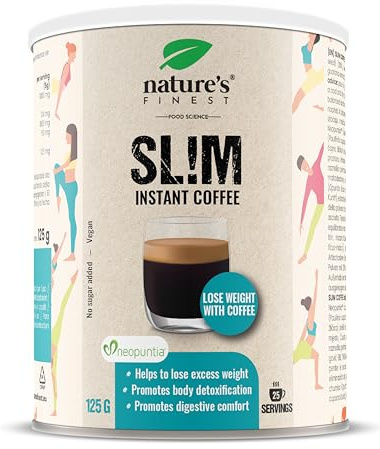 Nature's Finest by Nutrisslim Slim Coffee - Powder 125 g | Instant Arabica coffee with Neopuntia, guarana and artichoke. Vegan and lactose-free.