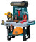 Fenteer Kinder Werkzeug Bank BAU Werkbank Spielzeug Pretend Power Tools Werkstatt Spielzeug Gebäude Spielzeug Set, Blau mit Hut