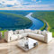 JEDTAKCT Papier Peint Panoramique Paysage De Forêt Verte - Photo Décoration Murale – Papier Peint Mural Pour Cuisine Chambre, Salon, Fond Tv - Rivière - Revêtement Mural