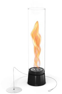 höfats Spin air 900 Schwarz – Tischfeuer für Indoor & Outdoor - moderner Bioethanol-Tischkamin mit Langer Brenndauer – Innovative Bio-Burner-Technologie, emaillierter Gussfuß, wärmender Kamin