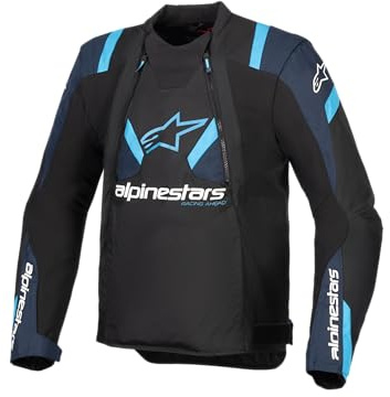 Alpinestars T-Stunt Air Motorrad Textiljacke, schwarz/blau, M | Atmungsaktiv