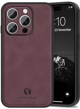 IMEIKONST Matte Leather Case for iPhone 11 Pro Max 6.5 inch Anti-Fingerprint, Slim Business Classic Camera Lens Protection TPU Bumper Anti-Fall Shockproof Cover for iPhone 11 Pro Max. Burgundy LSTP