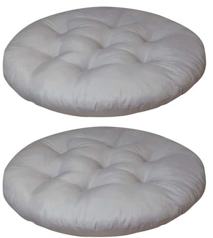 Stuhlkissen Rund 40cm Weiches Stuhlauflage Indoor Ourdoor Sitzkissen Bodenkissen Dekokissen für Esszimmer, Küche, Garten, Büro (2er Set - Grau)