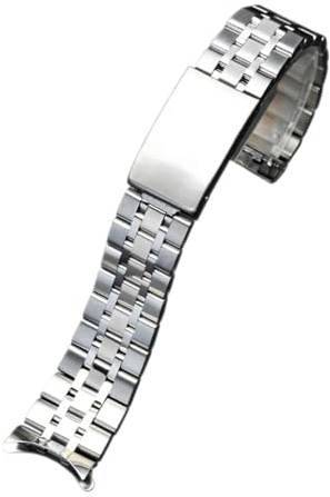 WTNZBAEM 19 mm silbernes Edelstahlarmband, kompatibel mit Oum Hydro-Uhrenarmband, Faltschließe(Silver)