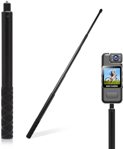 VOSSOT Asta selfie 120 cm in lega di alluminio invisibile estensibile per action camera Insta X3, X4, X2, Hero Action Cam Microfoni