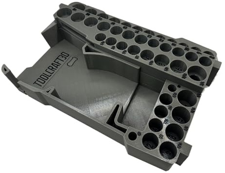 ToolCraft3D-Design 3D-gedruckter Einsatz für Milwaukee Packout Organizer und GEN2 M12 Stubby 3/8 Zoll Impact (passend für Kofferraum), nur Einsatz (Industriegrau)