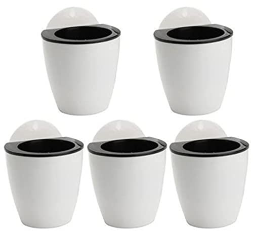 Takingup Pot de Plantes Suspendu en Plastique, Mur Paresseux à arrosage Automatique avec 5 Crochets, intérieur et Blanc, 5 pièces, Pot de Plantes à arrosage Automatique