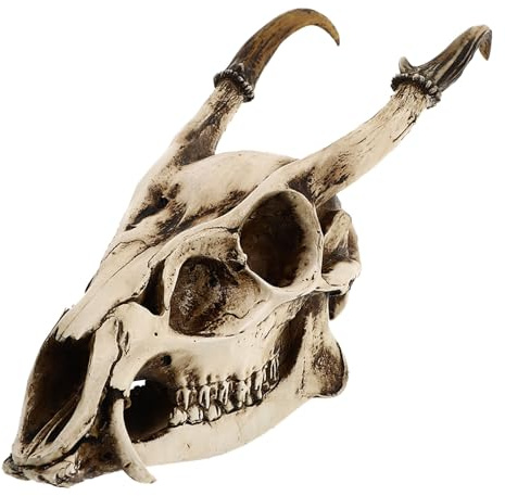 Artibetter Animal Skull Sculpture Faux RAM Skull 3D Resin Viking Wall Hanging Decor for Halloween and Home