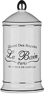 Premier Housewares Le Bain Cotton Bud Jar - White