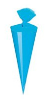 Bastel Schultüte/Länge: 35cm / rund/Farbe: glanzlackiert hellblau