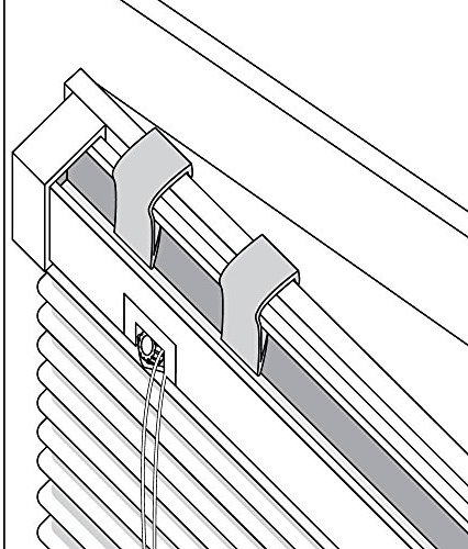 MADECOSTORE Lot de 3 de Fixations sans percer à serrer pour Store vénitien sur fenêtre alu - Blanc