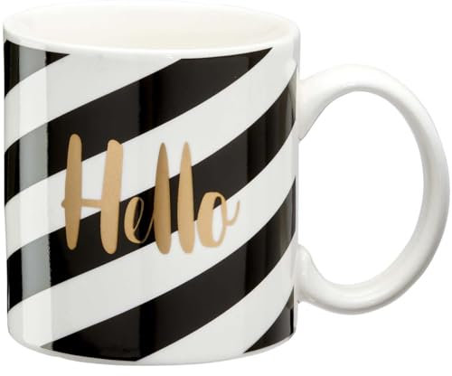 DRAEGER PARIS 1886 Hello Tasse, Noir/Or, 11.6 x 9.5 x 8.2 cm
